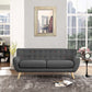 Modway Remark Mid-Century Modern Sofa With Upholstered Fabric In Gray MDY-EEI-1633-GRY