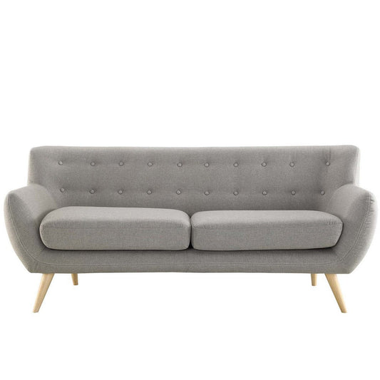 Modway Remark Mid-Century Modern Sofa With Upholstered Fabric In Light Gray