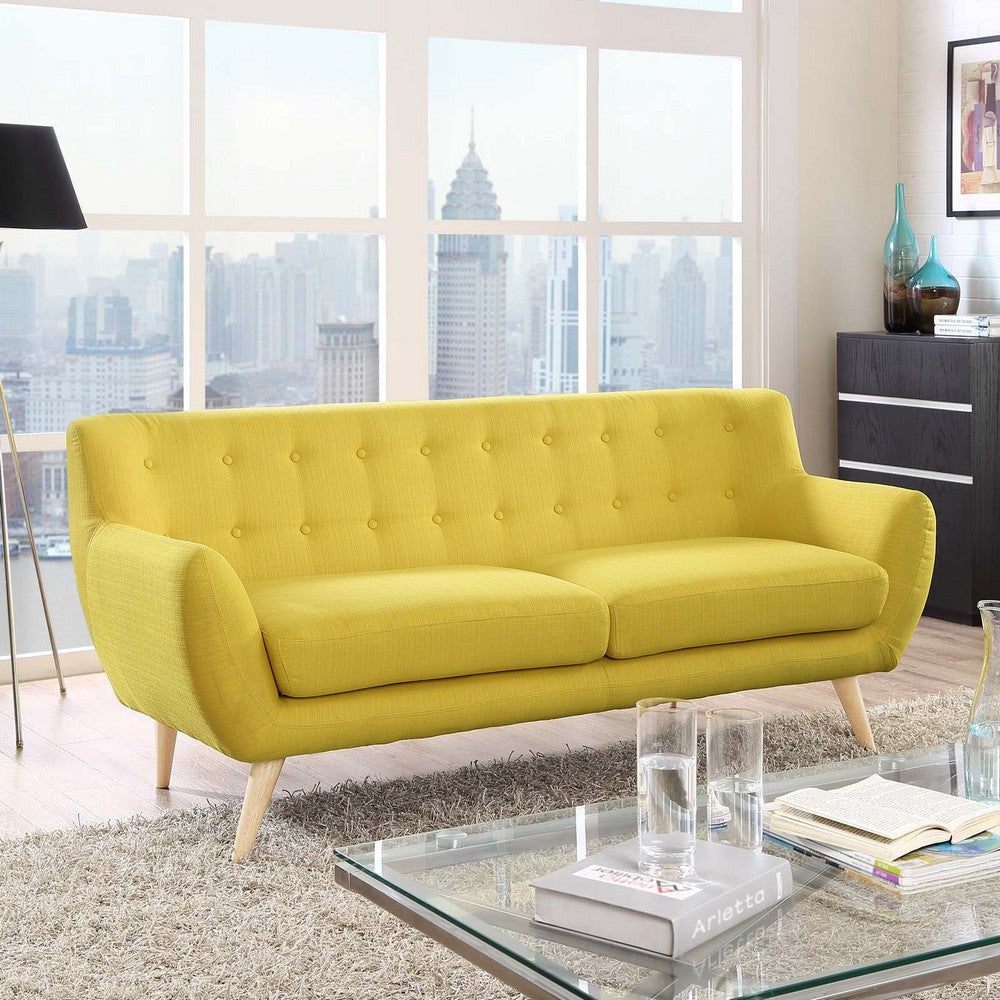 Modway Remark Mid-Century Modern Sofa With Upholstered Fabric In Sunny MDY-EEI-1633-SUN