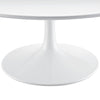 Modway Lippa Mid-Century Modern 36’’ Round Fiberglass Coffee Table in White MDY-EEI-1646-WHI