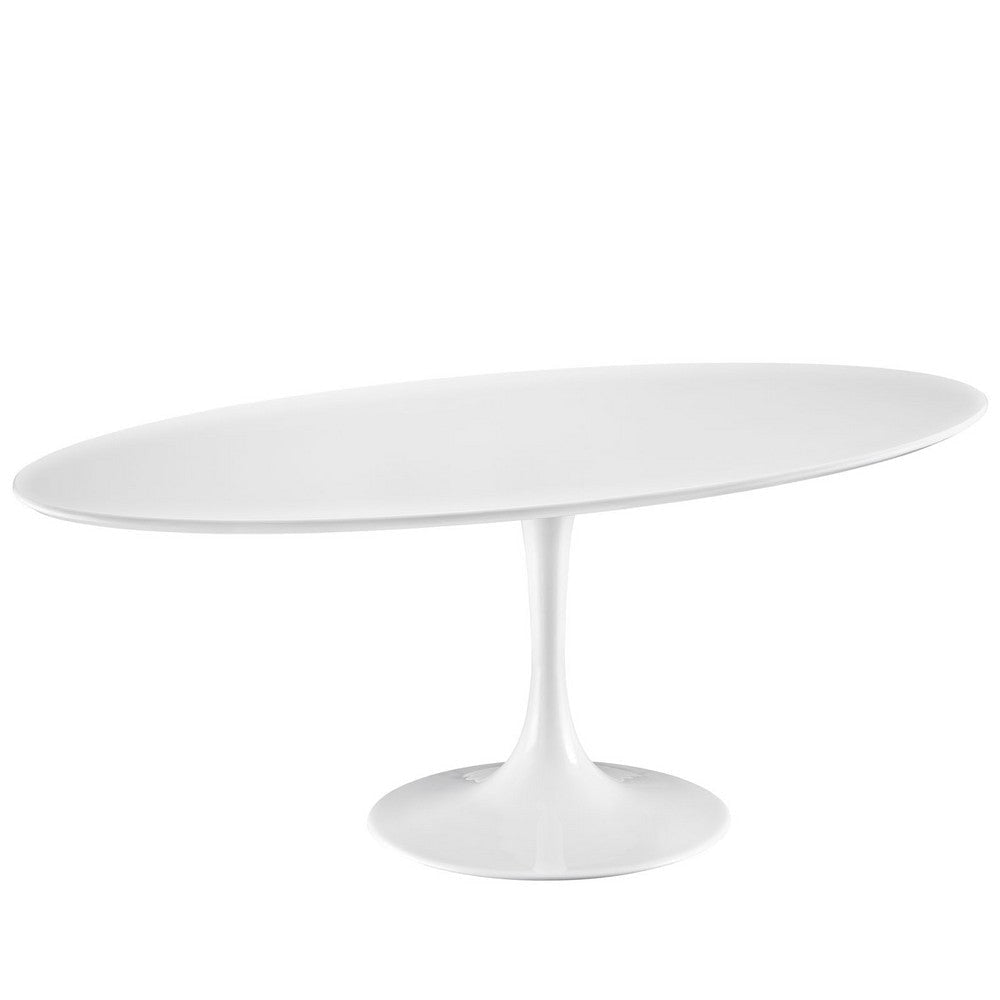 Lippa 78’’ Oval Wood Top Dining Table White MDY-EEI-1657-WHI