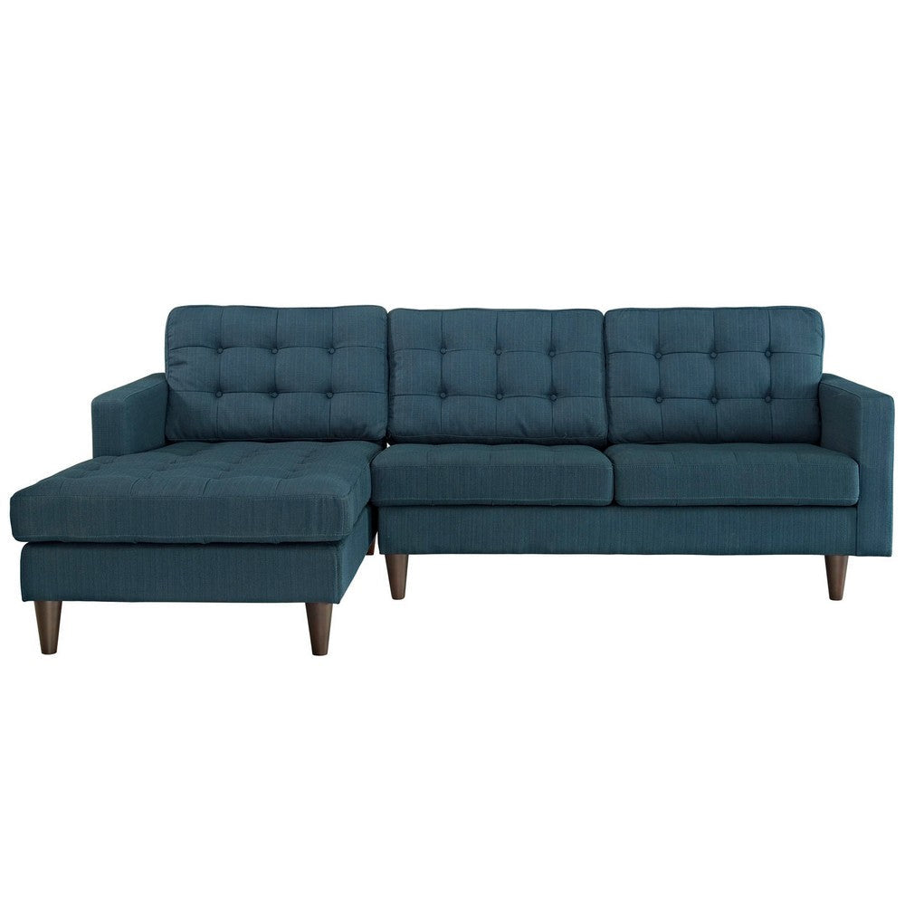 Modway Empress Mid-Century Modern Upholstered Fabric Left-Arm Facing Sectional Sofa in Azure MDY-EEI-1666-AZU