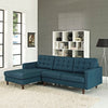 Modway Empress Mid-Century Modern Upholstered Fabric Left-Arm Facing Sectional Sofa in Azure MDY-EEI-1666-AZU