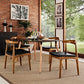 Modway Tracy Mid-Century Modern Wood and Faux Leather Upholstered Four Dining Chairs in Black MDY-EEI-1682-BLK