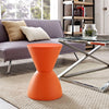 Modway Haste Contemporary Modern Hourglass Accent Stool in Orange