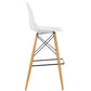 Modway Pyramid Mid-Century Modern Bar Stool with Natural Wood Legs in White MDY-EEI-1701-WHI