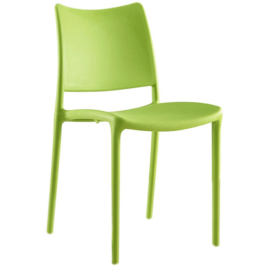 Modway Hipster Contemporary Modern Molded Plastic Stacking Dining Chair in Green