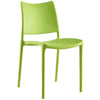 Modway Hipster Contemporary Modern Molded Plastic Stacking Dining Chair in Green