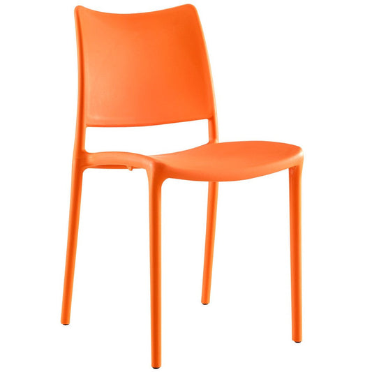 Modway EEI-1703 MO- Hipster Contemporary Modern Molded Plastic Stacking, Dining Chair, Orange