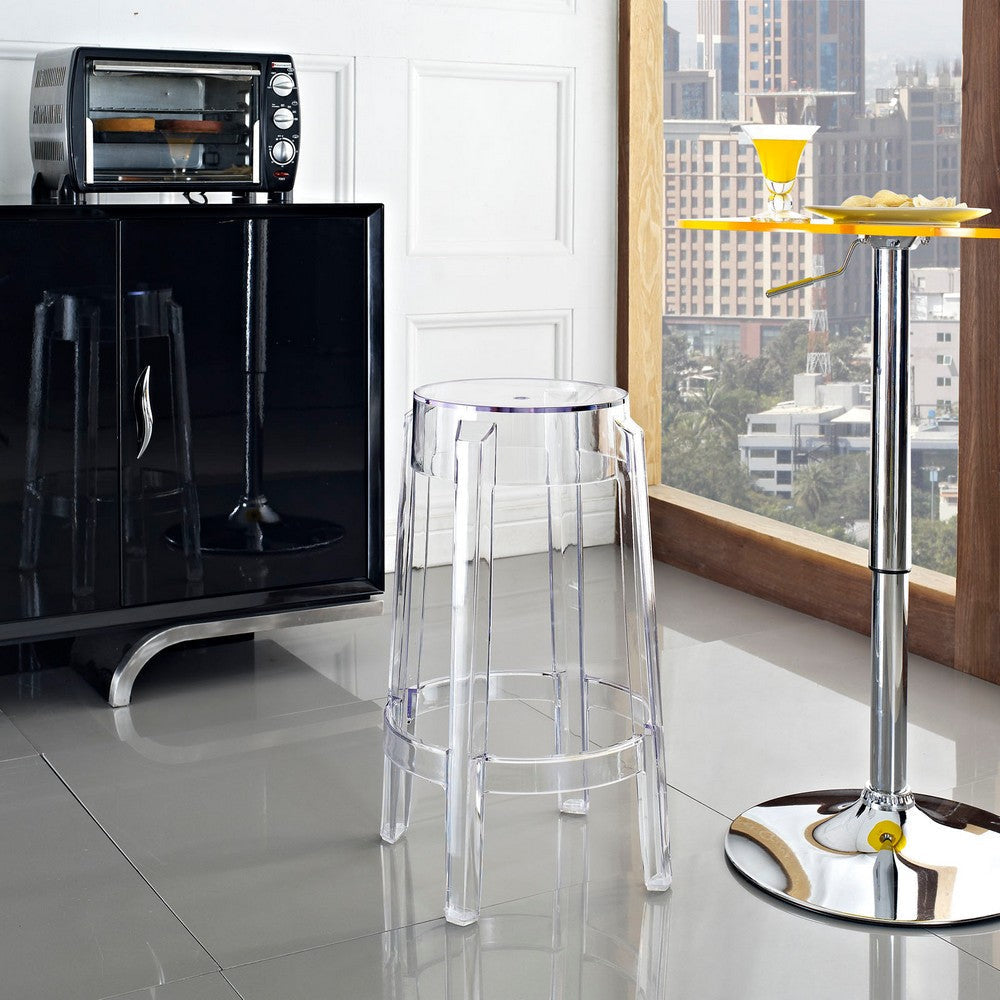 Modway Casper Modern Acrylic Counter Bar Stool in Clear - Fully Assembled