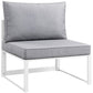 Fortuna 5 Piece Outdoor Patio Sectional Sofa Set White Gray - No Shipping Charges MDY-EEI-1724-WHI-GRY-SET