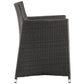 Modway Junction Wicker Rattan Outdoor Patio Two Dining Arm Chairs with Cushions in Brown White MDY-EEI-1738-BRN-WHI-SET