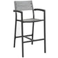 Modway Maine Aluminum Outdoor Patio Two Bar Stools in Brown Gray MDY-EEI-1740-BRN-GRY-SET