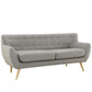 Modway Remark Mid-Century Modern Upholstered Fabric Sofa and Loveseat in Light Gray MDY-EEI-1785-LGR-SET