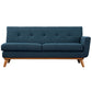 Modway Engage Mid-Century Modern Upholstered Fabric Right-Arm Loveseat in Azure MDY-EEI-1792-AZU