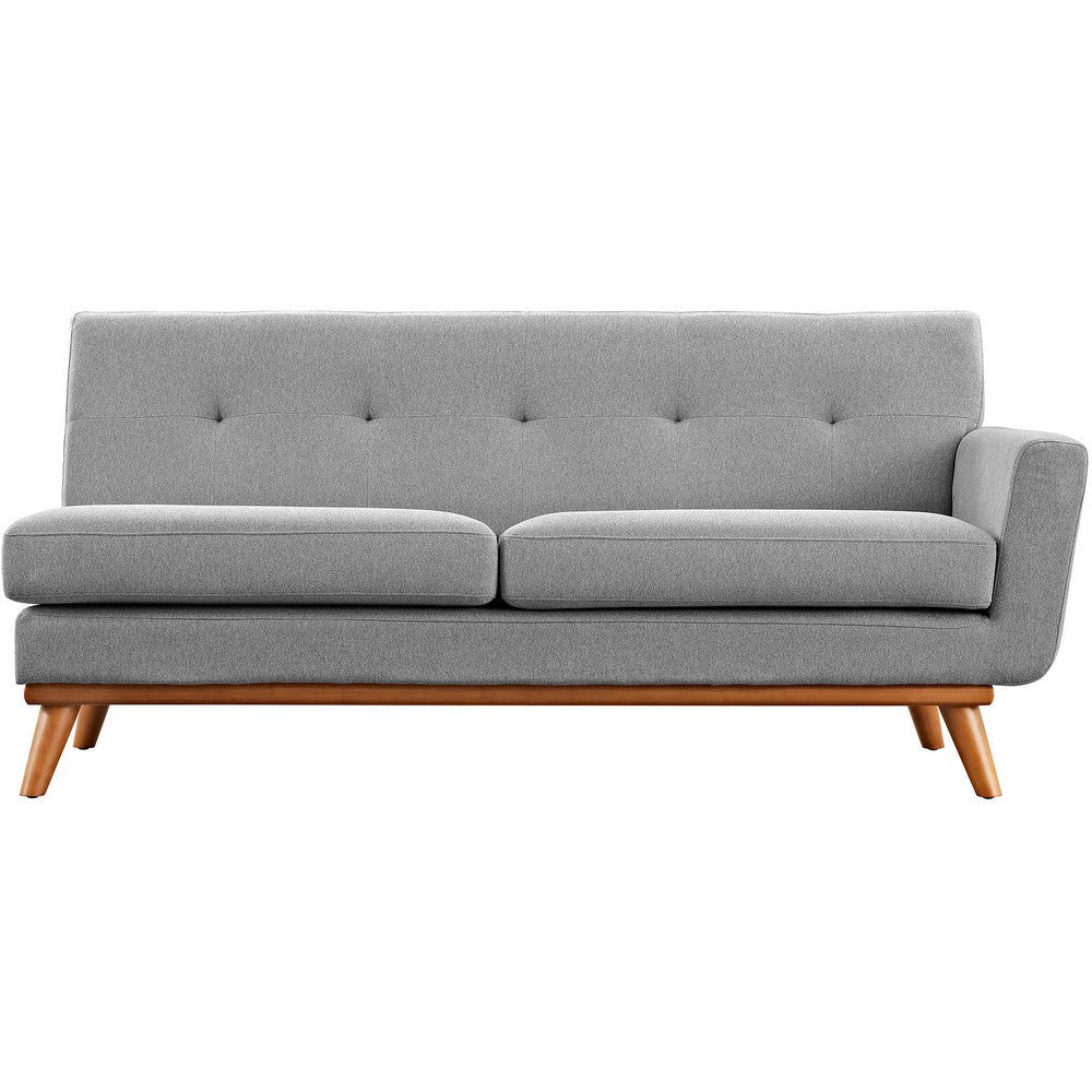 Modway Engage Mid-Century Modern Upholstered Fabric Right-Arm Loveseat in Expectation Gray MDY-EEI-1792-GRY