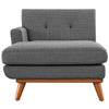 Modway Engage Mid-Century Modern Upholstered Fabric Left-Arm Chaise in Gray MDY-EEI-1793-DOR