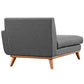 Modway Engage Mid-Century Modern Upholstered Fabric Right-Arm Chaise in Gray MDY-EEI-1794-DOR