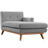 Modway Engage Mid-Century Modern Upholstered Fabric Right-Arm Chaise in Expectation Gray