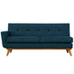 Modway Engage Left Arm Loveseat in Mid-Century Modern Upholstered Fabric Azure MDY-EEI-1795-AZU