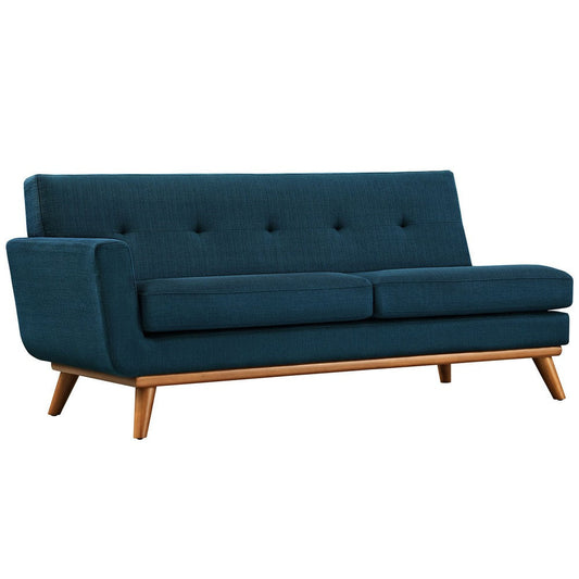 Modway Engage Left Arm Loveseat in Mid-Century Modern Upholstered Fabric Azure