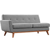 Modway Engage Left Arm Loveseat in Mid-Century Modern Upholstered Fabric Expectation Gray