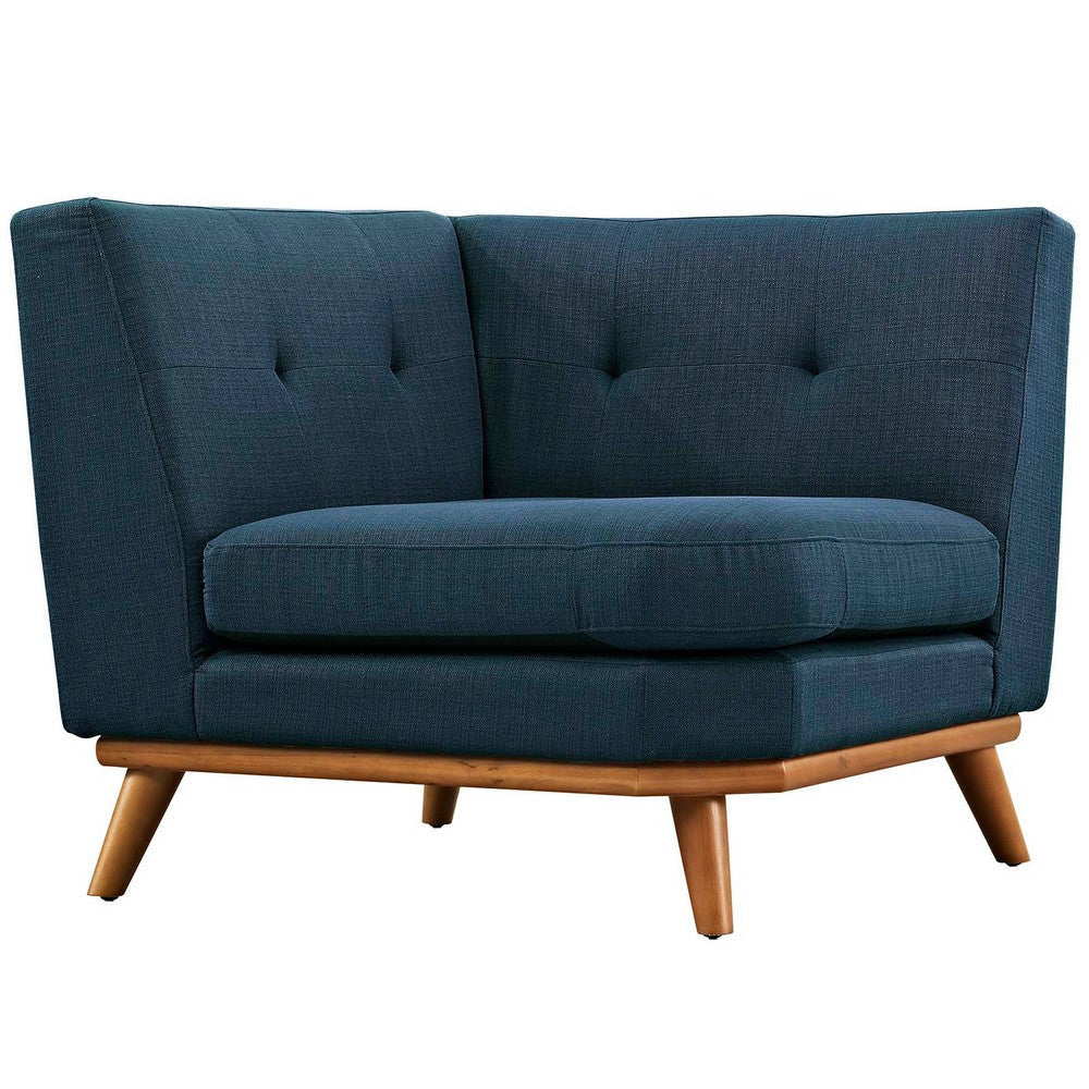 Modway Engage Corner Sofa in Mid-Century Modern Upholstered Fabric Azure MDY-EEI-1796-AZU