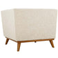 Modway Engage Corner Sofa in Mid-Century Modern Upholstered Fabric Beige MDY-EEI-1796-BEI