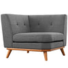 Modway Engage Corner Sofa in Mid-Century Modern Upholstered Fabric Gray MDY-EEI-1796-DOR