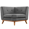 Modway Engage Corner Sofa in Mid-Century Modern Upholstered Fabric Gray