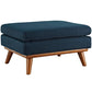 Modway Engage Mid-Century Modern Upholstered Fabric Ottoman in Azure