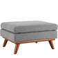 Modway Engage Mid-Century Modern Upholstered Fabric Ottoman in Expectation Gray