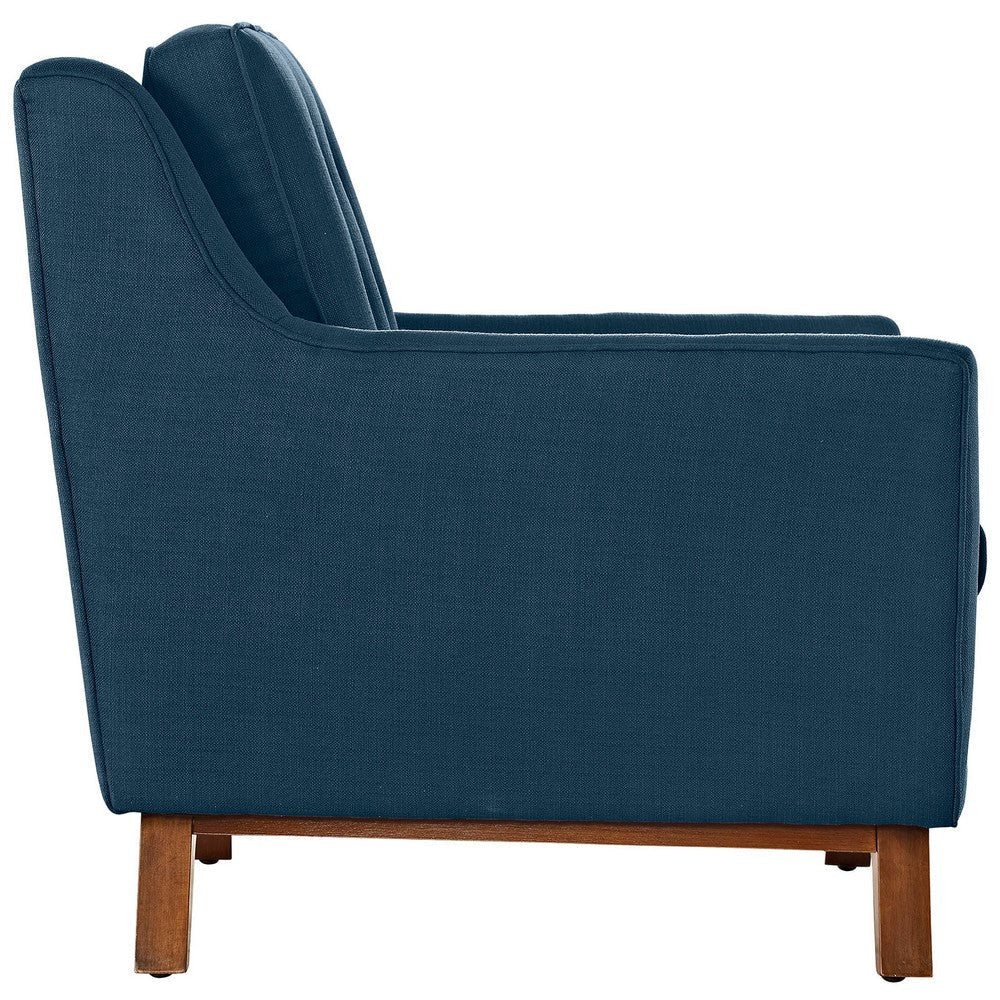 Modway Beguile Mid-Century Modern Accent Arm Lounge Chair with Upholstered Fabric in Azure MDY-EEI-1798-AZU