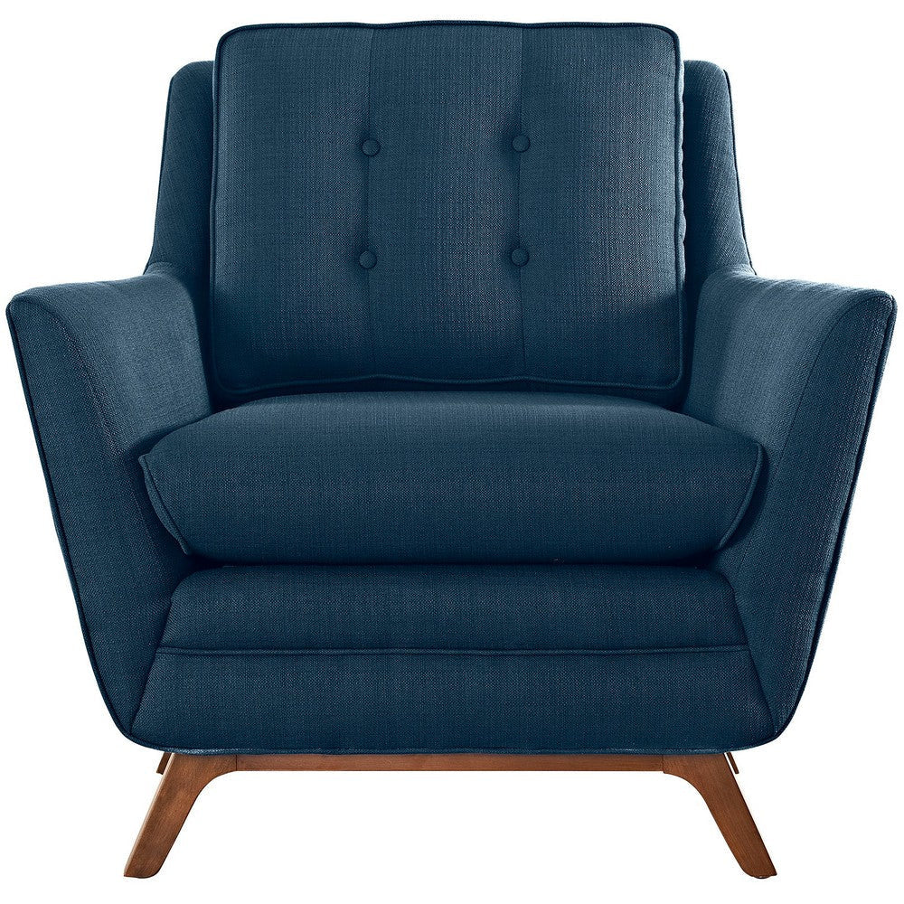 Modway Beguile Mid-Century Modern Accent Arm Lounge Chair with Upholstered Fabric in Azure MDY-EEI-1798-AZU