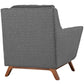 Modway Beguile Mid-Century Modern Accent Arm Lounge Chair with Upholstered Fabric in Gray MDY-EEI-1798-DOR