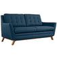 Modway Beguile Mid-Century Modern Loveseat with Upholstered, Azure Fabric