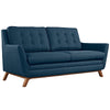 Modway Beguile Mid-Century Modern Loveseat with Upholstered, Azure Fabric