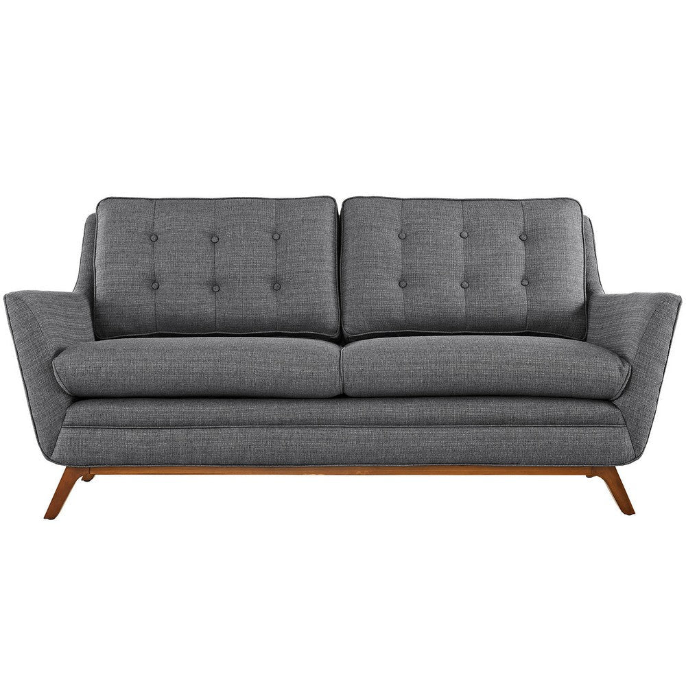 Modway Beguile Mid-Century Modern Loveseat with Upholstered Gray Fabric MDY-EEI-1799-DOR