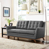 Modway Beguile Mid-Century Modern Loveseat with Upholstered Gray Fabric MDY-EEI-1799-DOR