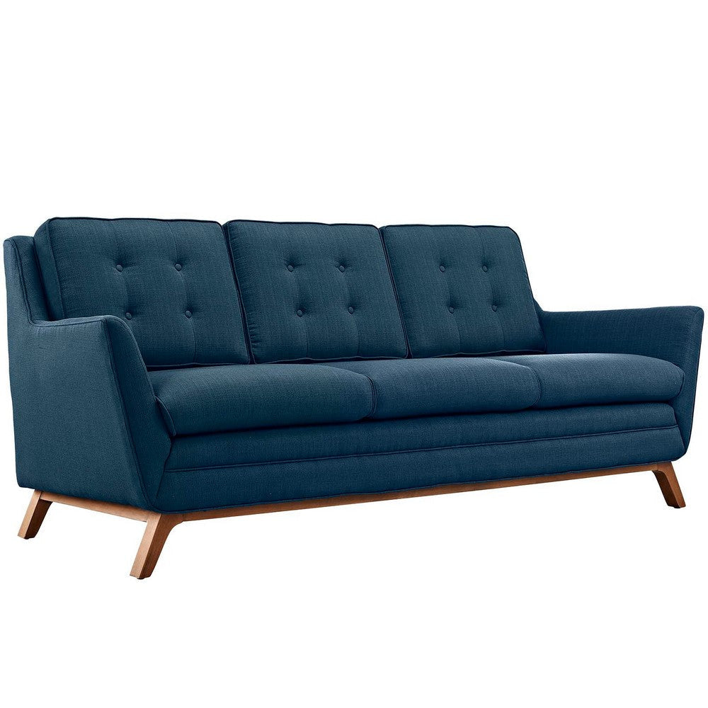 Modway Beguile Mid-Century Modern Sofa With Upholstered Fabric In Azure MDY-EEI-1800-AZU