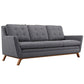 Modway Beguile Mid-Century Modern Sofa With Upholstered Fabric In Gray MDY-EEI-1800-DOR