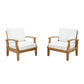 Marina 2 Piece Outdoor Patio Teak Sofa Set, Natural White Size : 32.5"Lx45"Wx31.5"H - No Shipping Charges