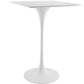 Modway Lippa 28’’ Mid-Century Modern Bar Table with Square Top and Pedestal Base in White MDY-EEI-1826-WHI