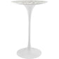 Modway Lippa Bar Table, 28" Artificial Marble Round Top, White