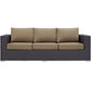 Modway Convene Wicker Rattan Outdoor Patio Sofa with Cushions in Espresso Mocha MDY-EEI-1844-EXP-MOC