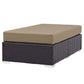 Mocha Convene Outdoor Patio Fabric Rectangle Ottoman - No Shipping Charges MDY-EEI-1847-EXP-MOC