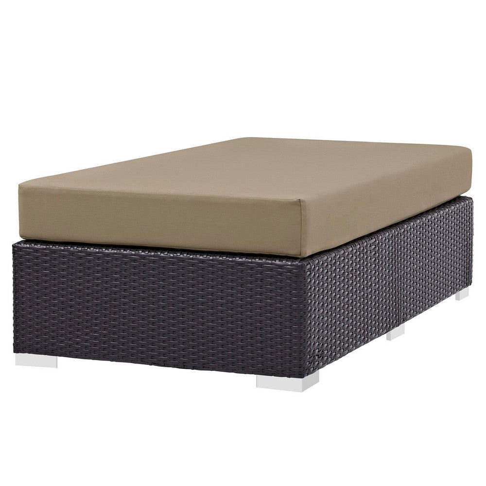 Mocha Convene Outdoor Patio Fabric Rectangle Ottoman - No Shipping Charges MDY-EEI-1847-EXP-MOC