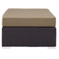 Mocha Convene Outdoor Patio Fabric Rectangle Ottoman - No Shipping Charges MDY-EEI-1847-EXP-MOC