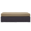 Mocha Convene Outdoor Patio Fabric Rectangle Ottoman - No Shipping Charges MDY-EEI-1847-EXP-MOC