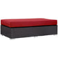 Red Convene Outdoor Patio Fabric Rectangle Ottoman - No Shipping Charges